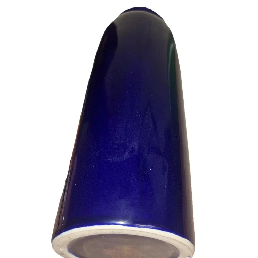 Vintage  Vase Cobalt‎ Blue Pheasant Kutani Style 9.5